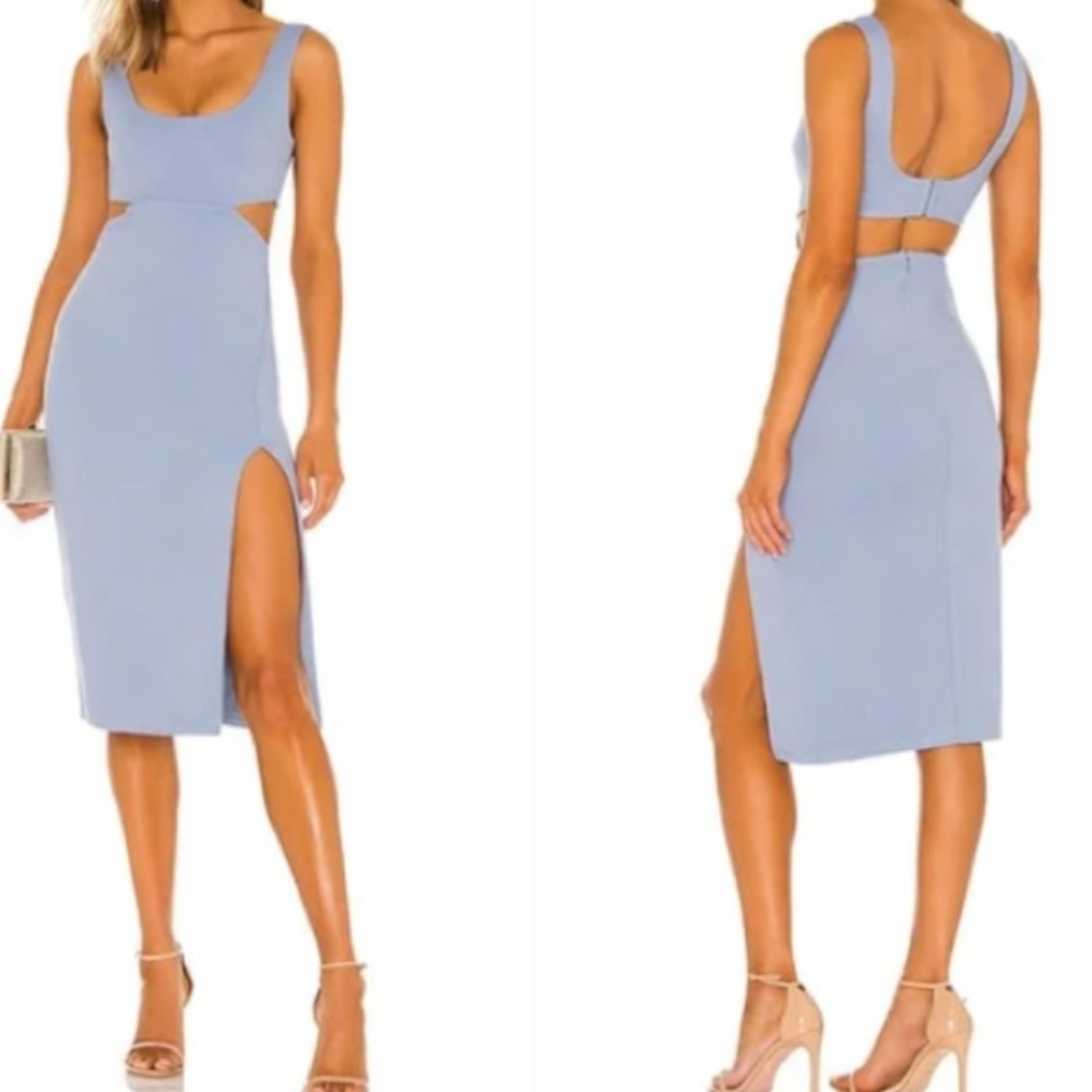 NWT Lovers + Friends Blue Cutout Midi Dress